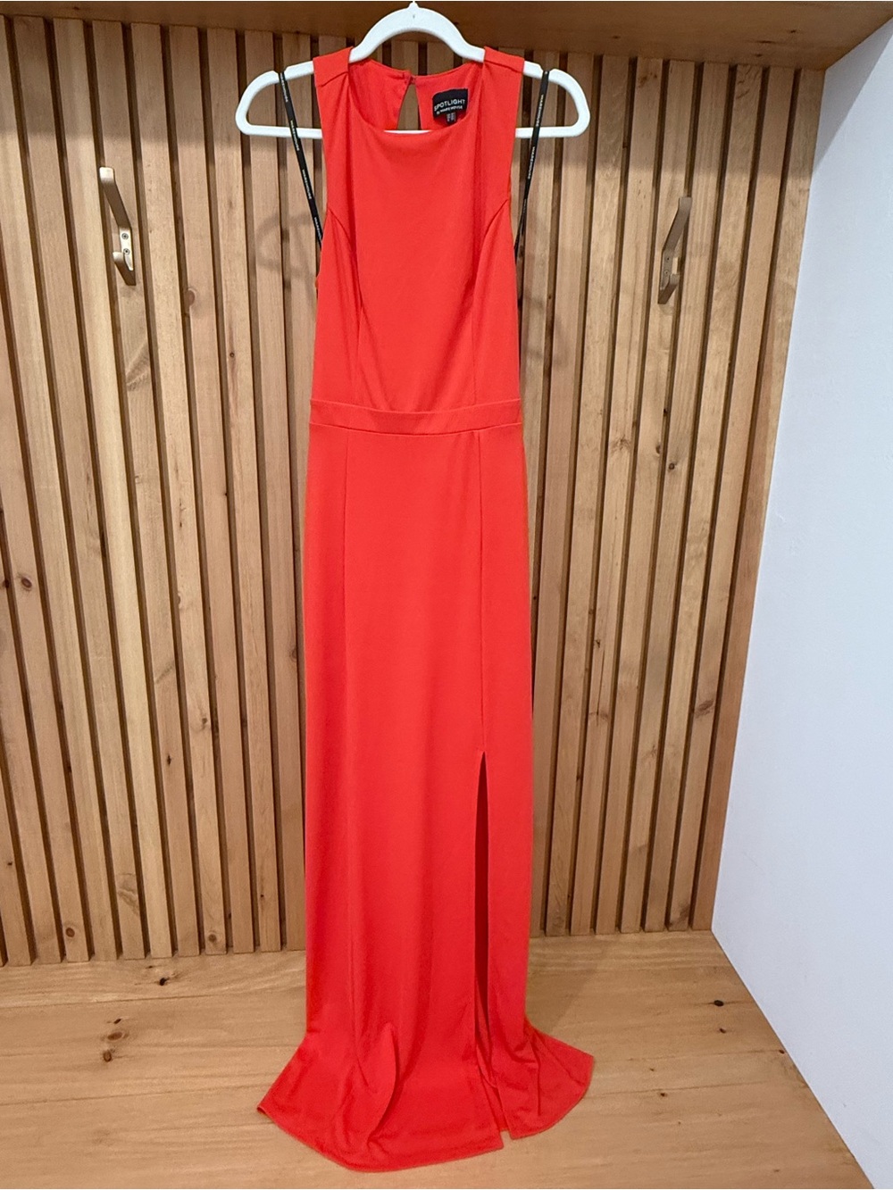 Spotlight Bold Red Sleeveless Maxi Dress with Side Slit